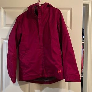 Under Armour raspberry colored 3 in 1 winter jacket. Size Medium.